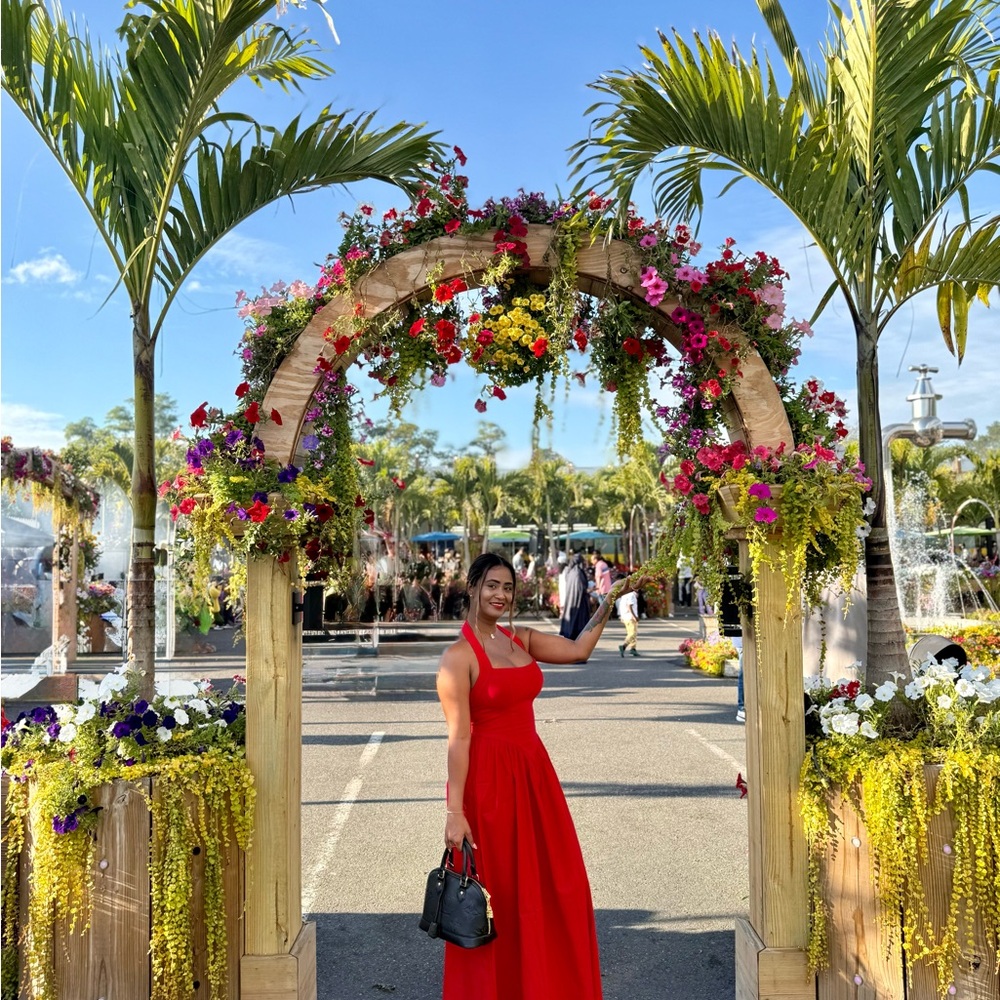 Elegant Red Halter Dress